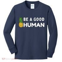 Be A Good Human Funny Down Syndrome Day Gift Kids Long Sleeve Shirt thumb 0