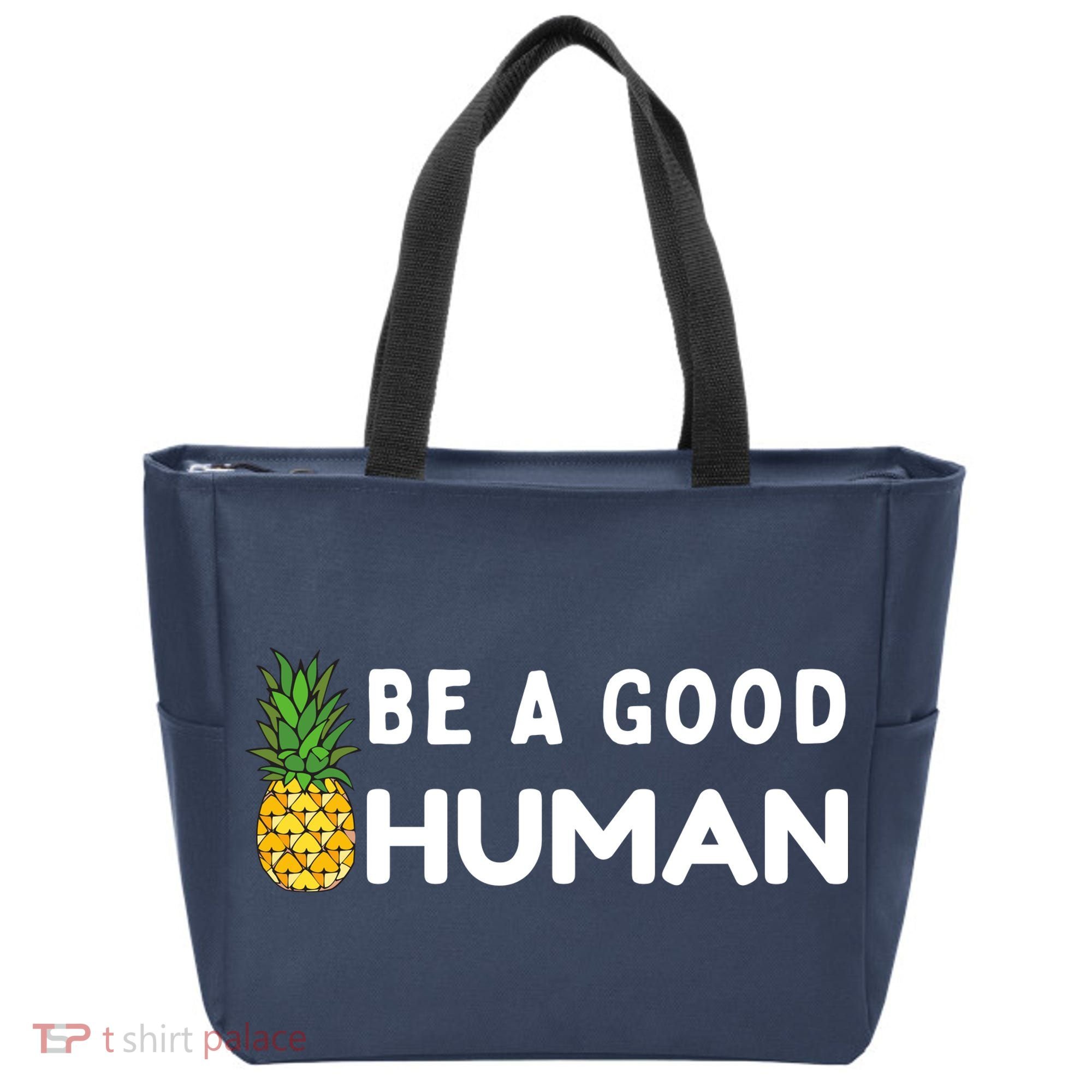 Be A Good Human Funny Down Syndrome Day Gift Tote Bag