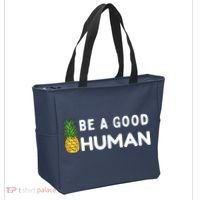Be A Good Human Funny Down Syndrome Day Gift Tote Bag thumb 2