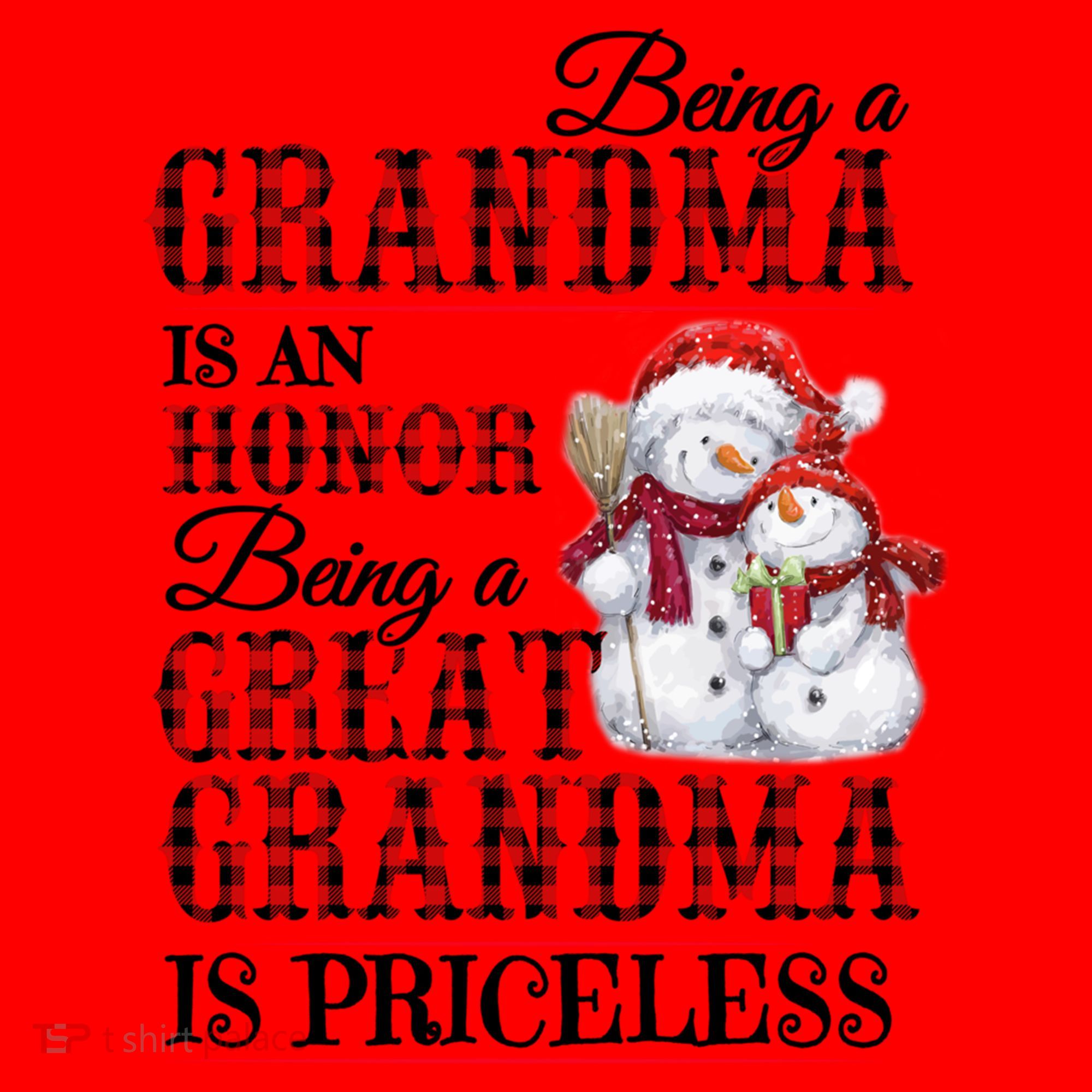 Being A Grandma Is An Honor Being Great Grandma Is Priceless Santa Hat