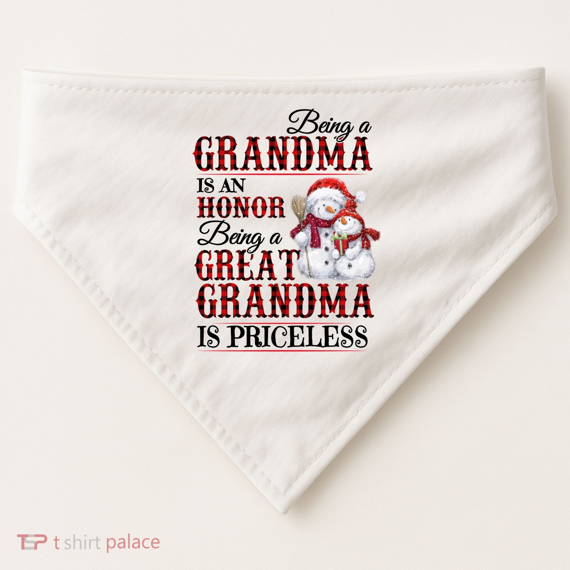 Being A Grandma Is An Honor Being Great Grandma Is Priceless USA-Made Doggie Bandana