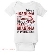 Being A Grandma Is An Honor Being Great Grandma Is Priceless Baby Bodysuit thumb 0