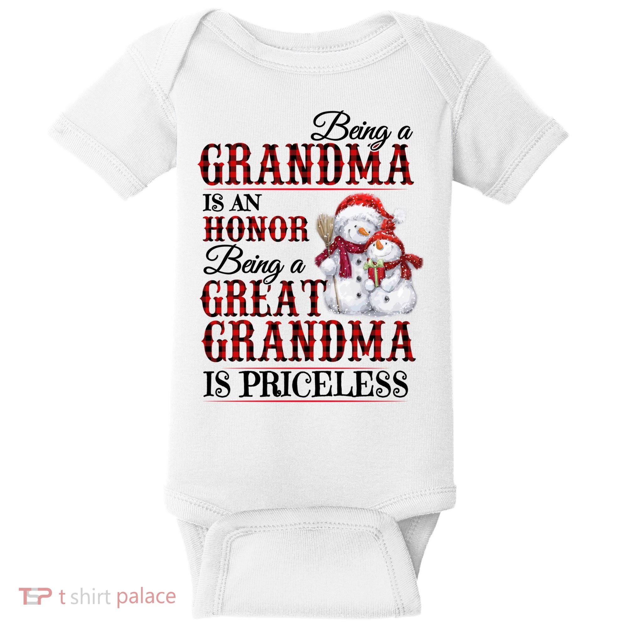 Being A Grandma Is An Honor Being Great Grandma Is Priceless Baby Bodysuit