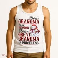 Being A Grandma Is An Honor Being Great Grandma Is Priceless Tank Top thumb 3