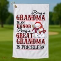 Being A Grandma Is An Honor Being Great Grandma Is Priceless Golf Towel thumb 1