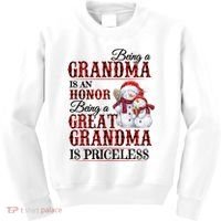 Being A Grandma Is An Honor Being Great Grandma Is Priceless Kids Sweatshirt thumb 0