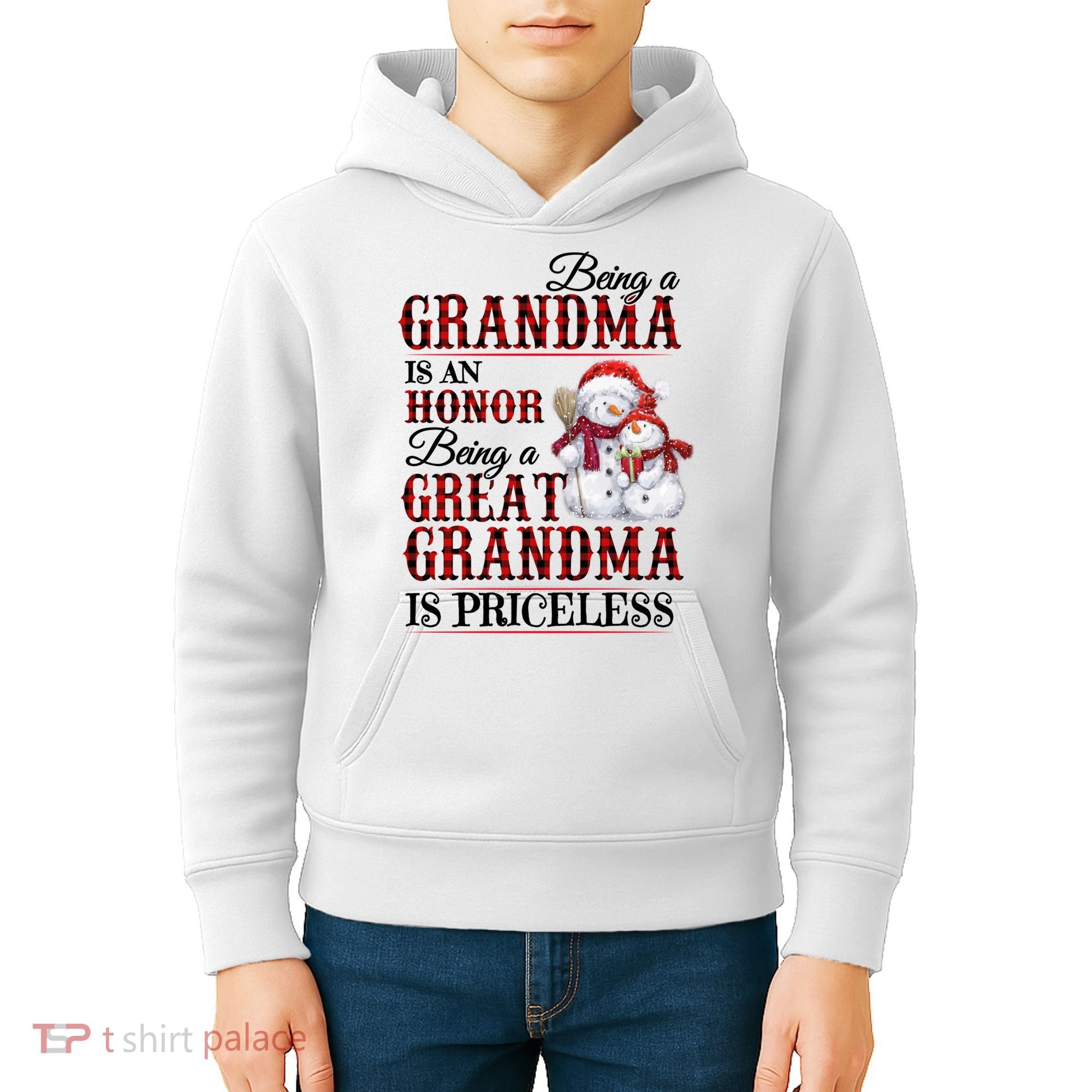 Being A Grandma Is An Honor Being Great Grandma Is Priceless Kids Hoodie