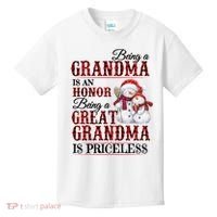Being A Grandma Is An Honor Being Great Grandma Is Priceless Kids T-Shirt thumb 0