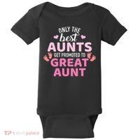 Best aunts get promoted to great aunt Baby Bodysuit thumb 0