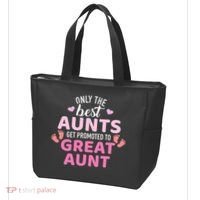 Best aunts get promoted to great aunt Tote Bag thumb 3
