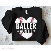 Baseball Aunt Gift Baller Auntie Mother's Day Mom  Sweatshirt thumb 2