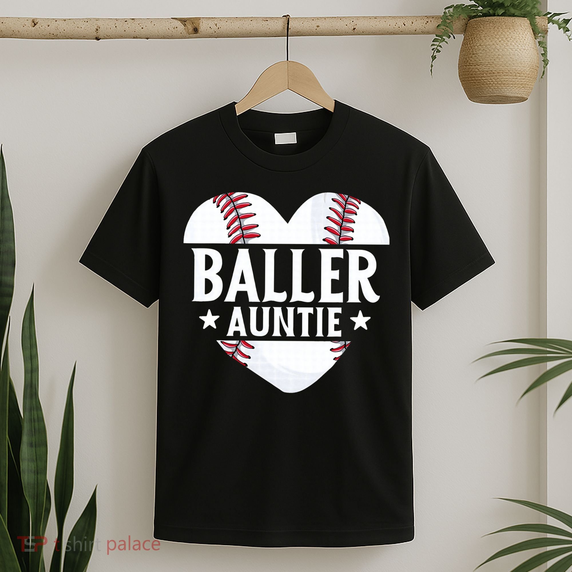 Baseball Aunt Gift Baller Auntie Mother's Day Mom  T-Shirt
