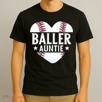 Baseball Aunt Gift Baller Auntie Mother's Day Mom  T-Shirt thumb 3