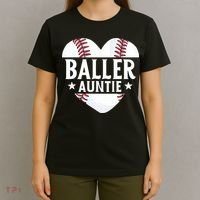 Baseball Aunt Gift Baller Auntie Mother's Day Mom  T-Shirt thumb 4