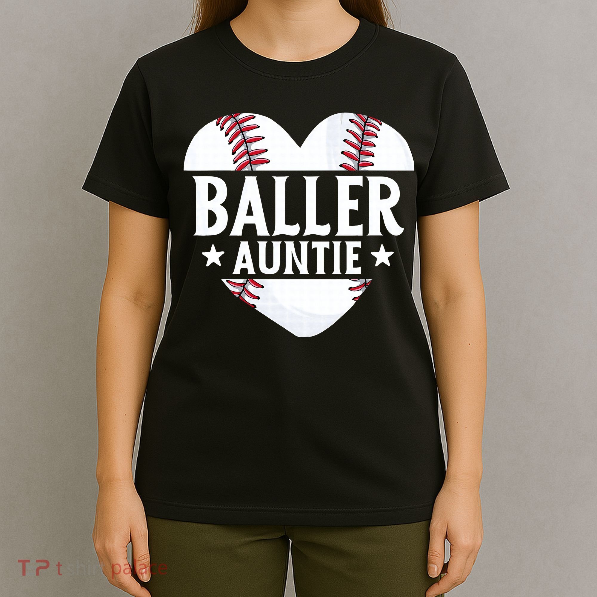 Baseball Aunt Gift Baller Auntie Mother's Day Mom  T-Shirt
