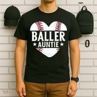 Baseball Aunt Gift Baller Auntie Mother's Day Mom  T-Shirt thumb 6