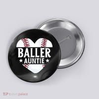 Baseball Aunt Gift Baller Auntie Mother's Day Mom  Button thumb 0