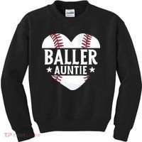Baseball Aunt Gift Baller Auntie Mother's Day Mom  Kids Sweatshirt thumb 0