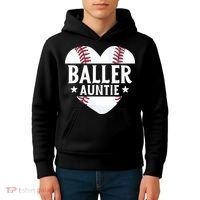 Baseball Aunt Gift Baller Auntie Mother's Day Mom  Kids Hoodie thumb 4