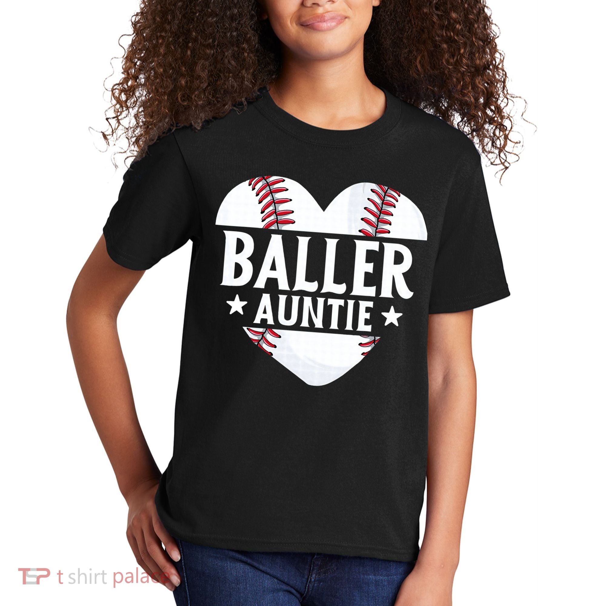 Baseball Aunt Gift Baller Auntie Mother's Day Mom  Kids T-Shirt