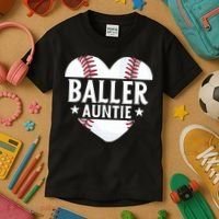 Baseball Aunt Gift Baller Auntie Mother's Day Mom  Kids T-Shirt thumb 3