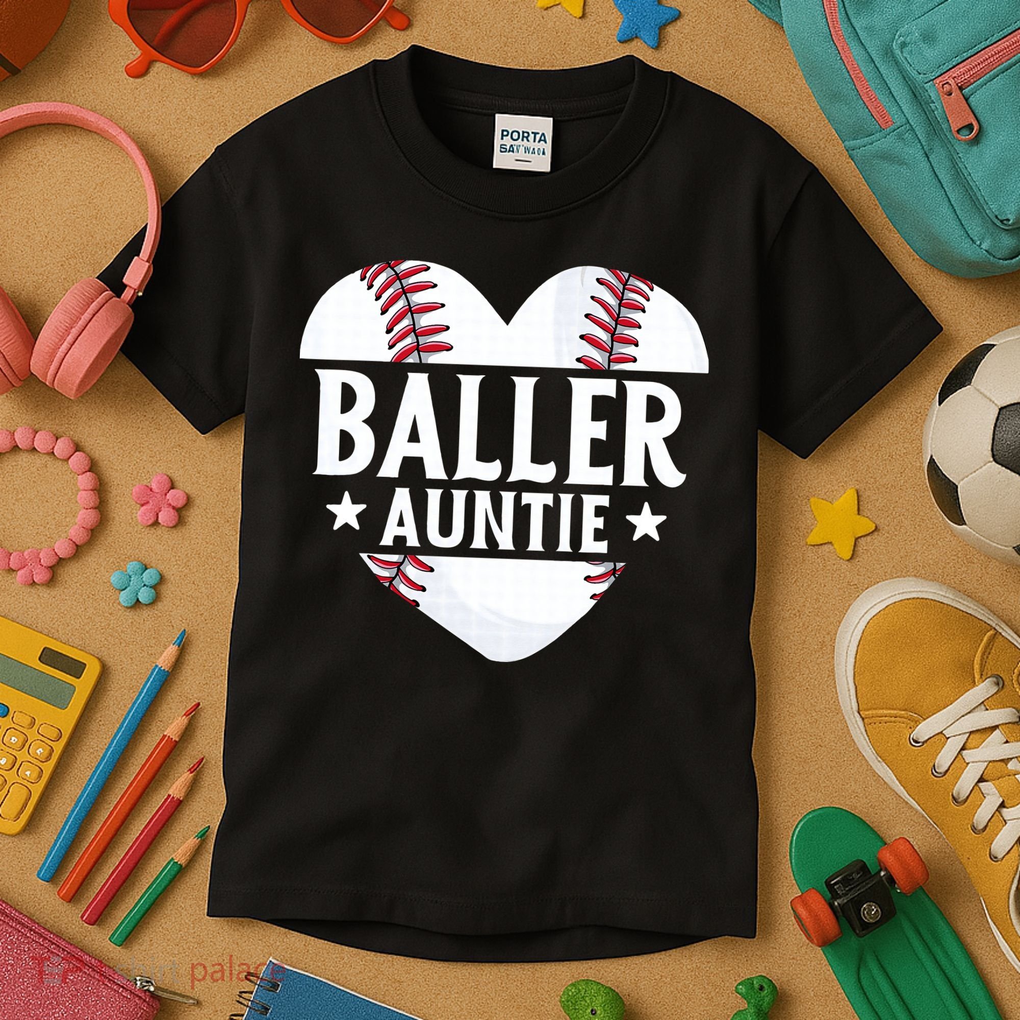 Baseball Aunt Gift Baller Auntie Mother's Day Mom  Kids T-Shirt