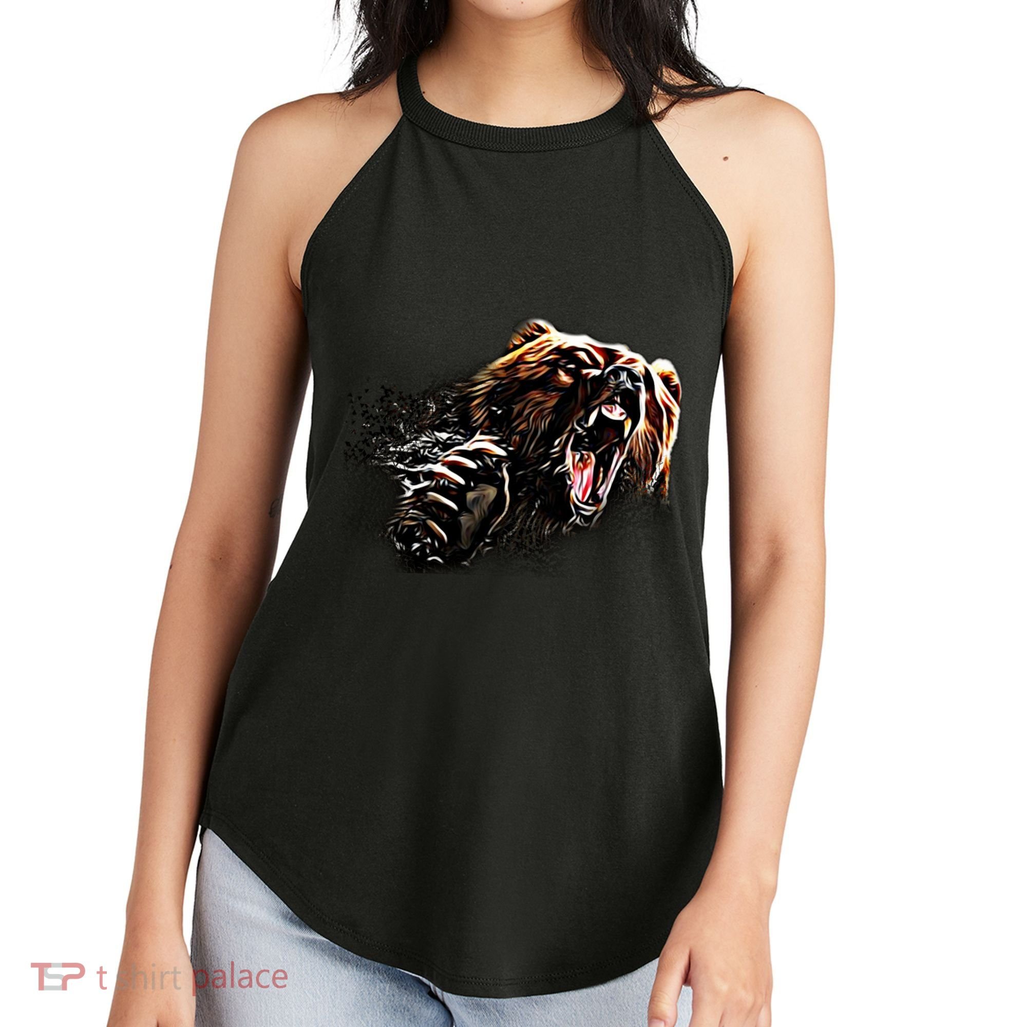 Big Alaska Grizzly Bear Clothing & - Grizzly Bear Women's Perfect Tri Rocker Tank