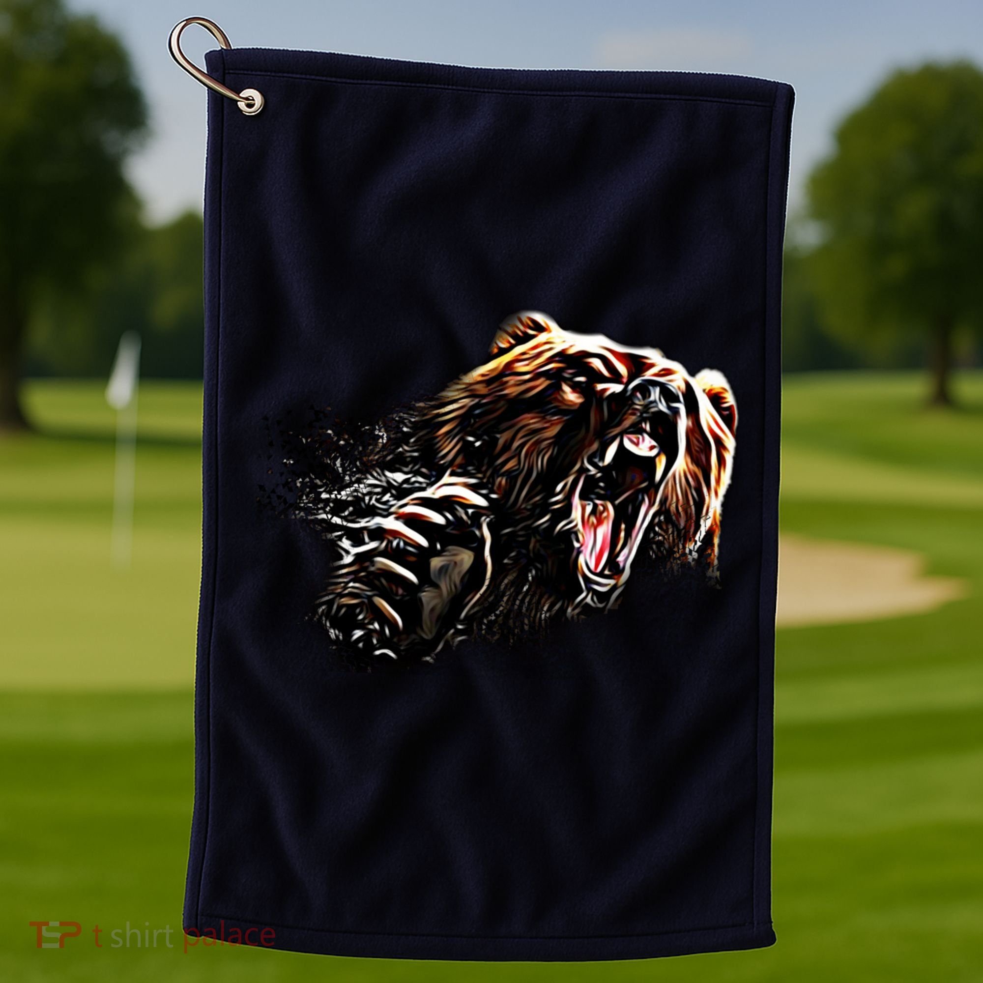Big Alaska Grizzly Bear Clothing & - Grizzly Bear Golf Towel