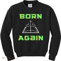 Born Again Gamer Saved Believe Forgiven Kids Sweatshirt thumb 0