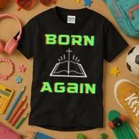 Born Again Gamer Saved Believe Forgiven Kids T-Shirt thumb 3