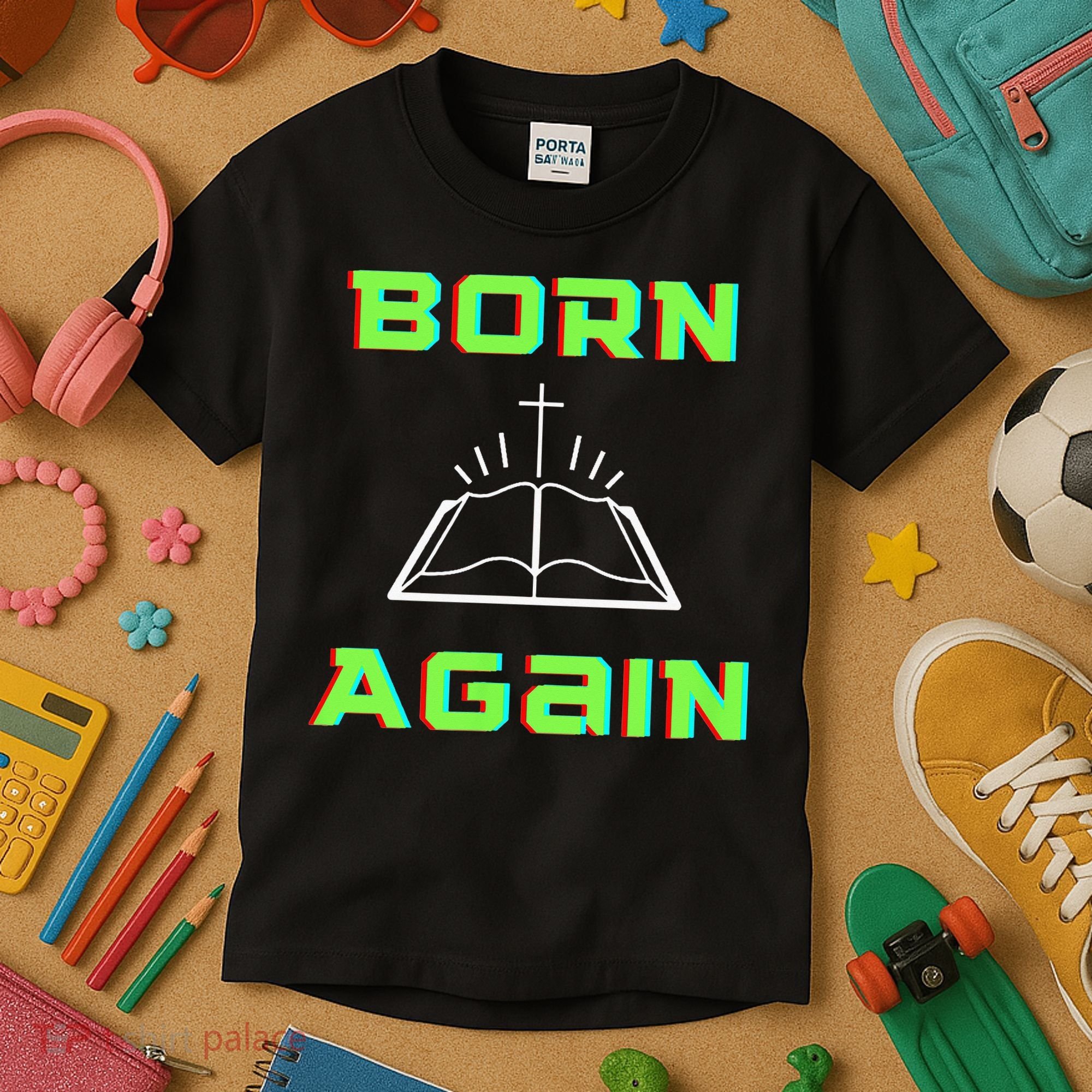 Born Again Gamer Saved Believe Forgiven Kids T-Shirt