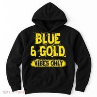 Blue And Gold Vibes Only School Tournament Team Cheerleaders Hoodie thumb 0