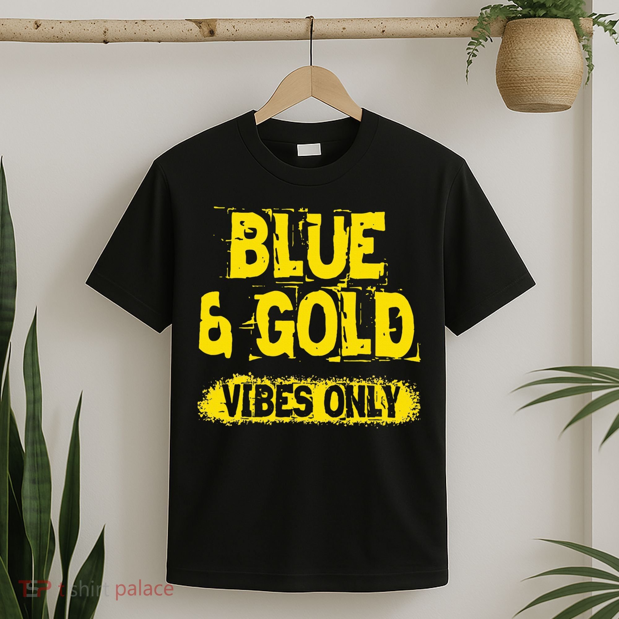 Blue And Gold Vibes Only School Tournament Team Cheerleaders T-Shirt