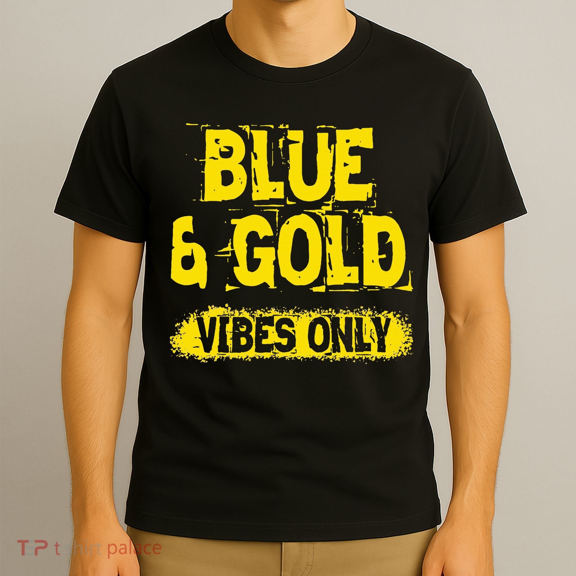 Blue And Gold Vibes Only School Tournament Team Cheerleaders T-Shirt