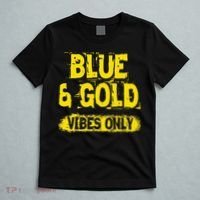 Blue And Gold Vibes Only School Tournament Team Cheerleaders T-Shirt thumb 5
