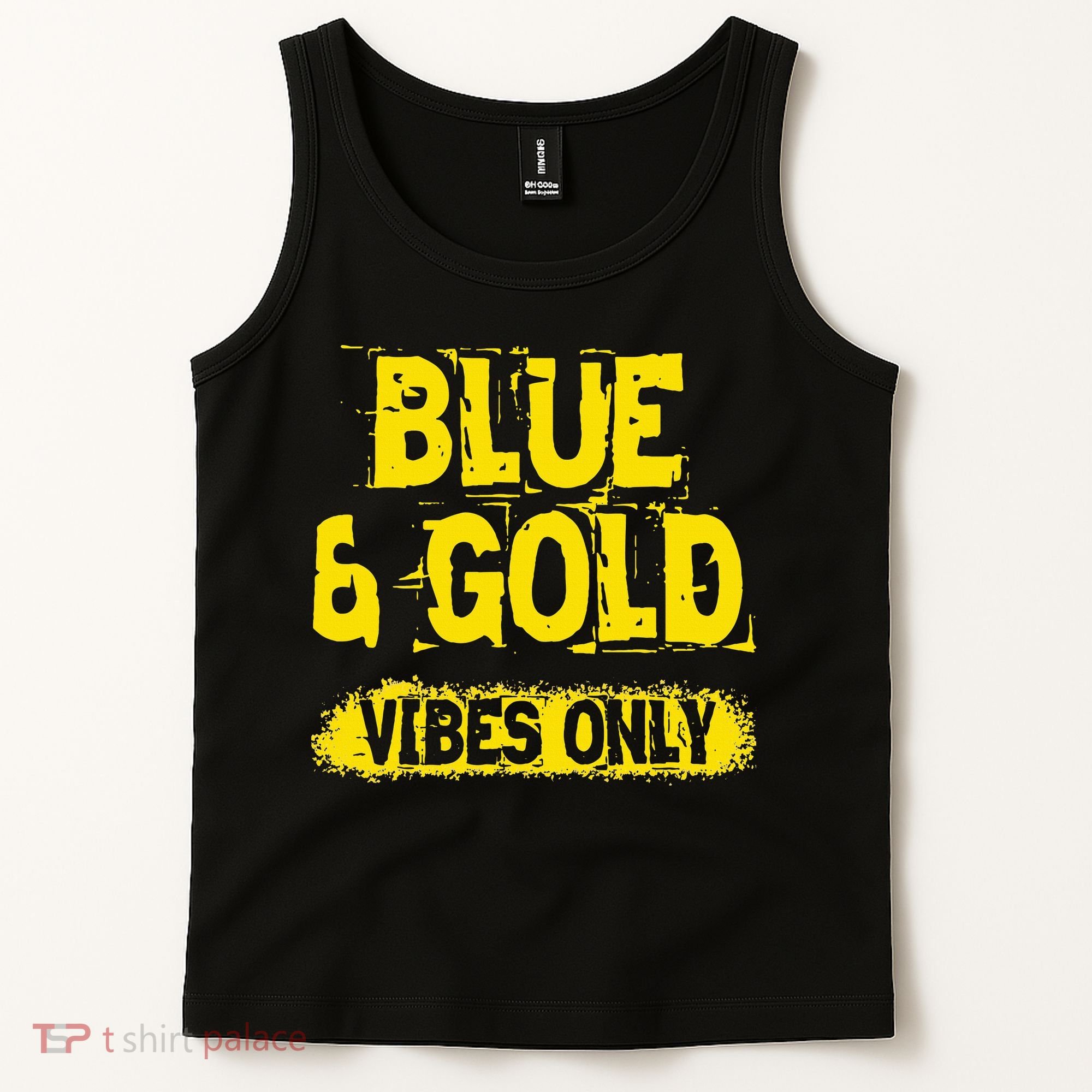Blue And Gold Vibes Only School Tournament Team Cheerleaders Tank Top