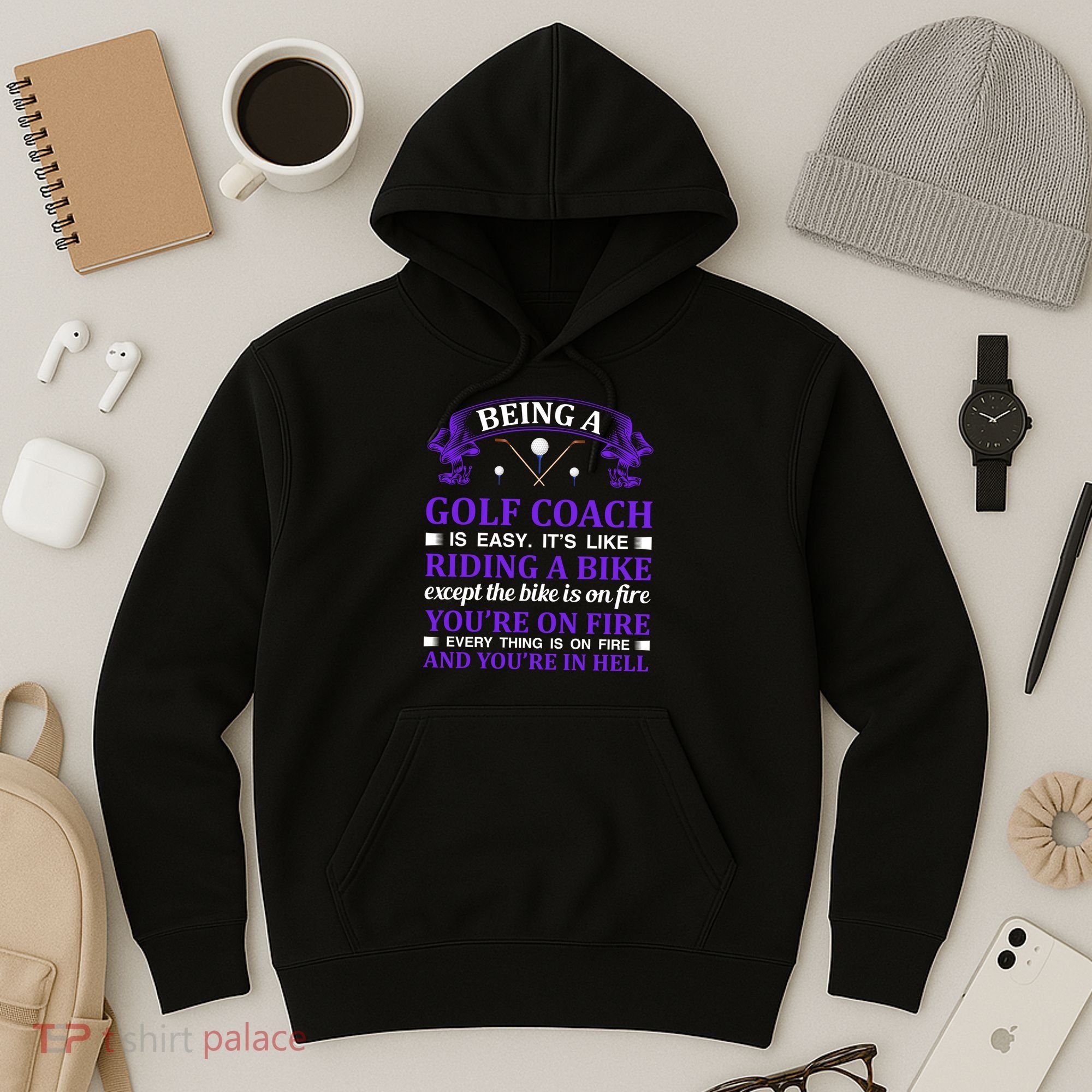 Being A Golf Coach Is Easy It's Like Riding A Bike Hoodie