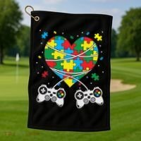 Boys Autism Gift Game Autism Awareness Month Day Men Kids Cool Gift Golf Towel thumb 1