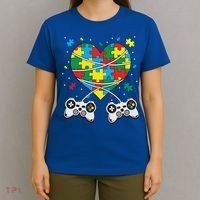 Boys Autism Gift Game Autism Awareness Month Day Men Kids Cool Gift T-Shirt thumb 4
