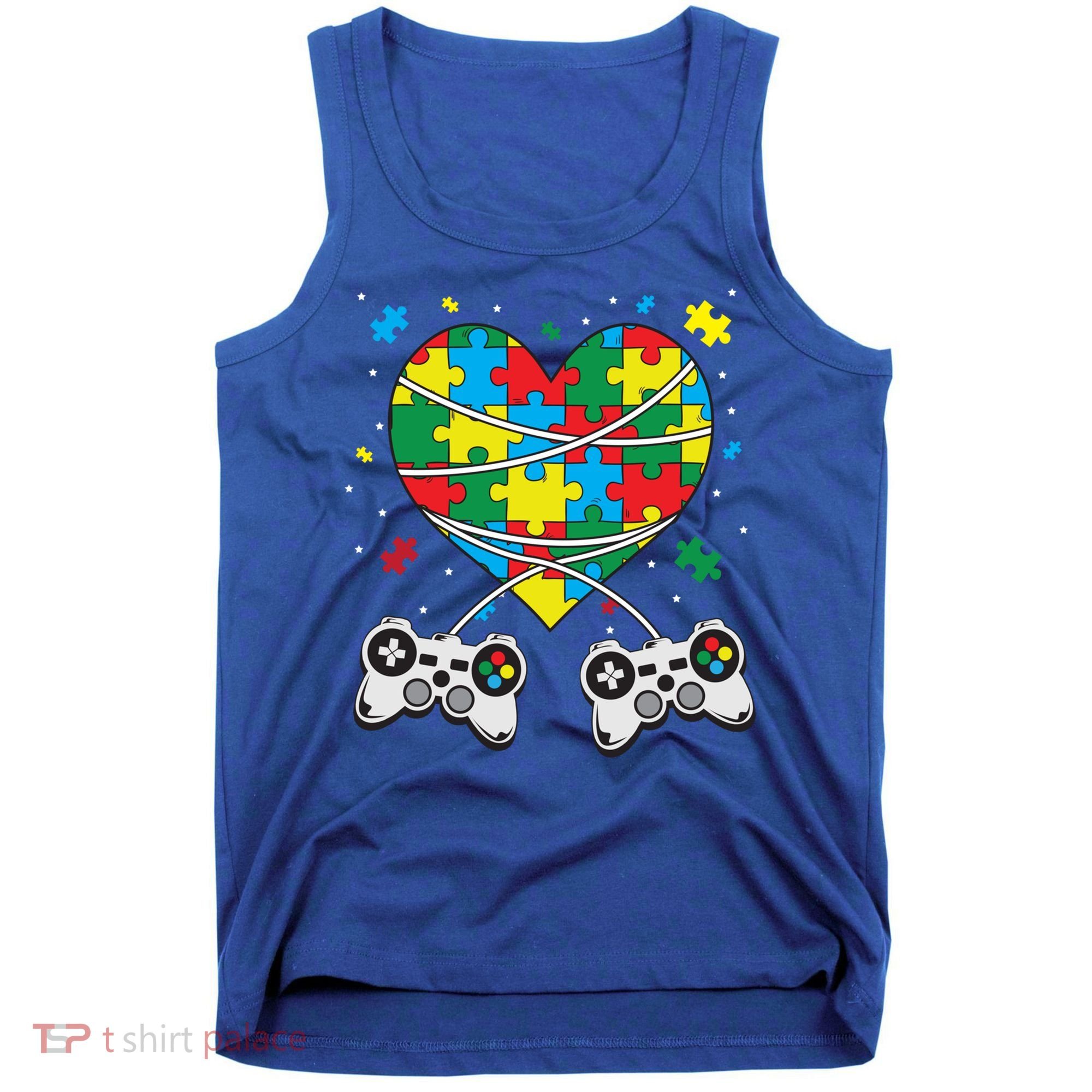 Boys Autism Gift Game Autism Awareness Month Day Men Kids Cool Gift Tank Top