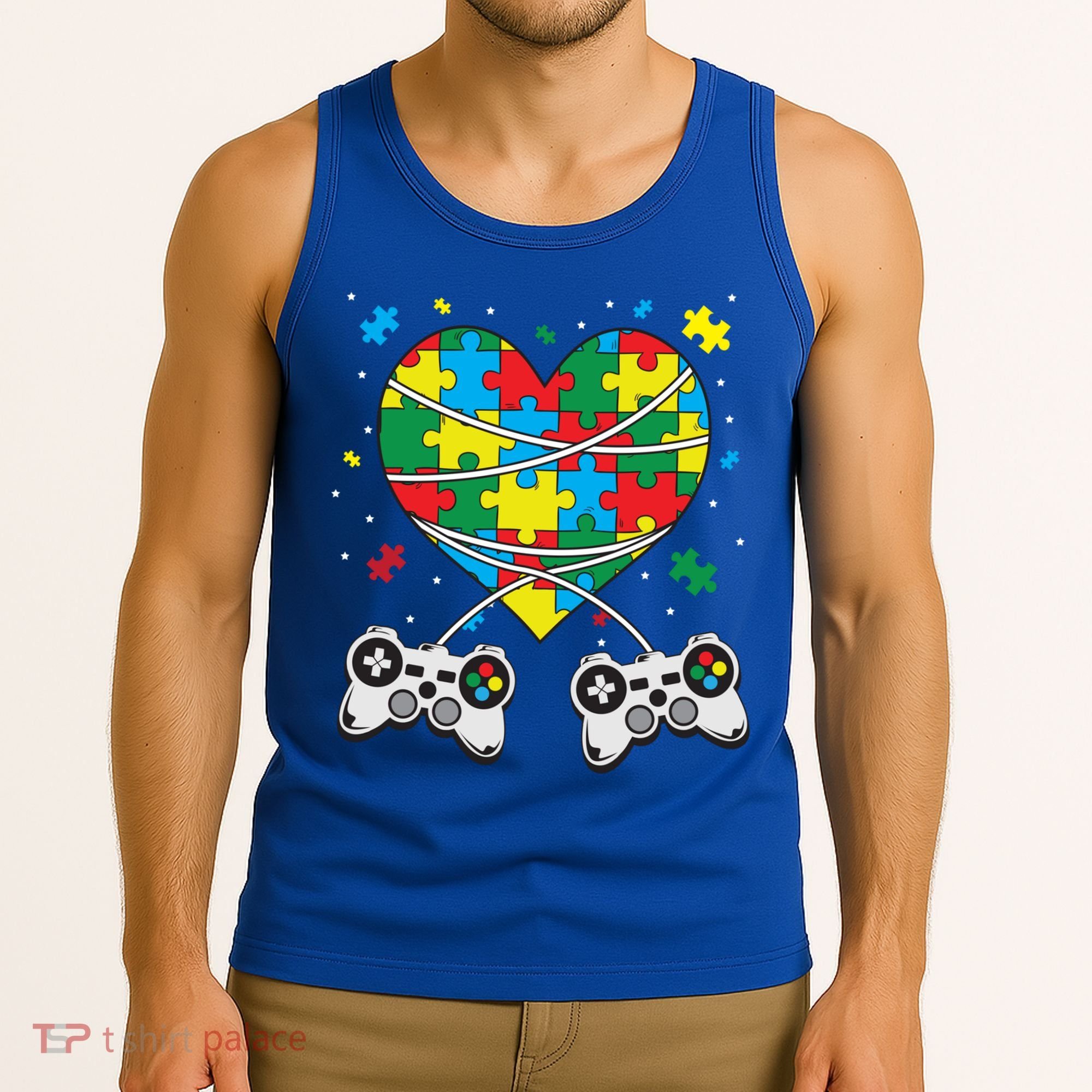 Boys Autism Gift Game Autism Awareness Month Day Men Kids Cool Gift Tank Top