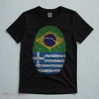 Brazil And Greece Fingerprint Half Brazilian Greek Roots T-Shirt thumb 5