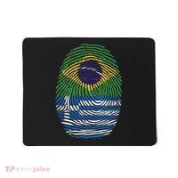 Brazil And Greece Fingerprint Half Brazilian Greek Roots Mousepad thumb 0
