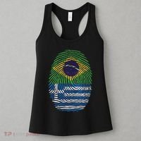 Brazil And Greece Fingerprint Half Brazilian Greek Roots Women's Tank Top thumb 3