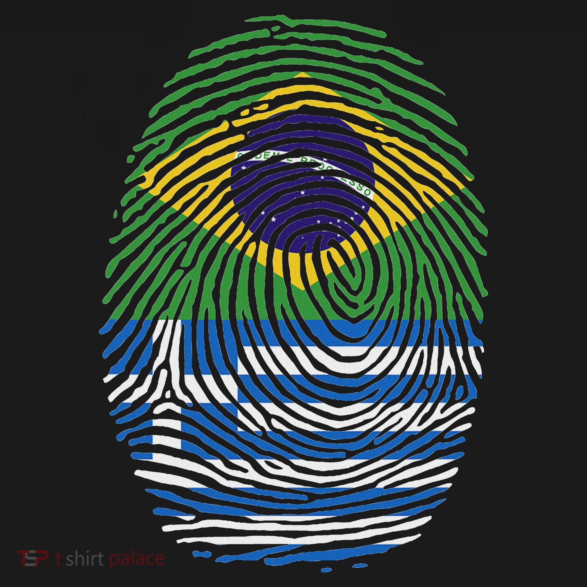 Brazil And Greece Fingerprint Half Brazilian Greek Roots Women's Tank Top