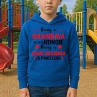 Being A Grandma Is An Honor Being Great Grandma Is Priceless Cool Gift Kids Hoodie thumb 2