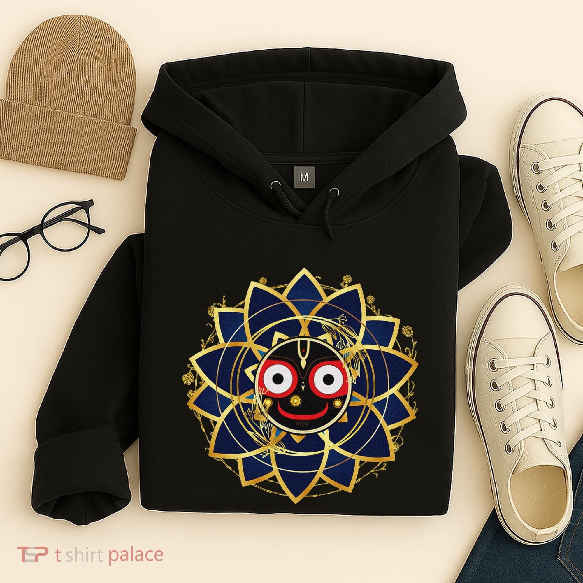 Blue And Gold Jagannath Hindu Hare Krishna Hoodie