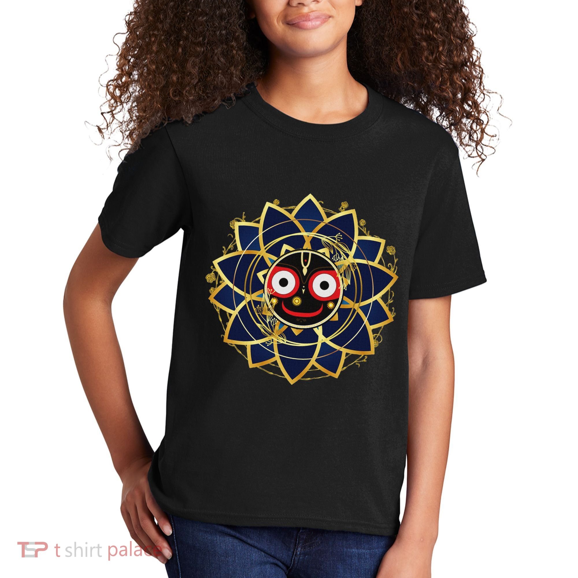 Blue And Gold Jagannath Hindu Hare Krishna Kids T-Shirt