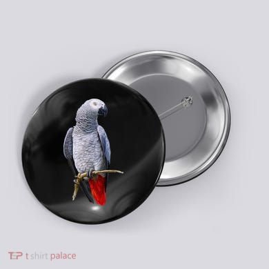 Beautiful African Grey Parrot Button