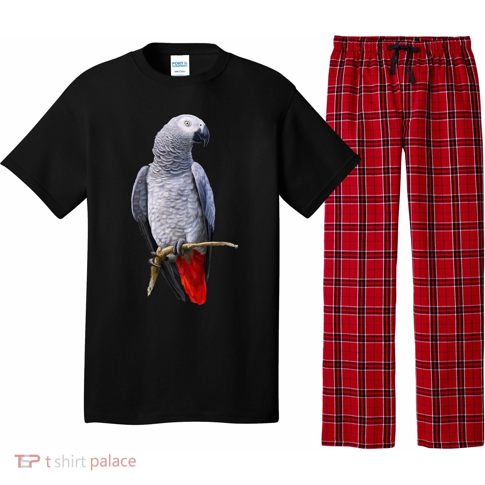 Beautiful African Grey Parrot Pajama Set